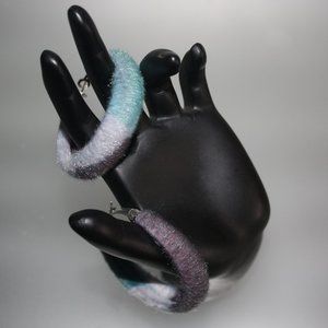 Women's Furry Colorful Hoop  Boho Earrings